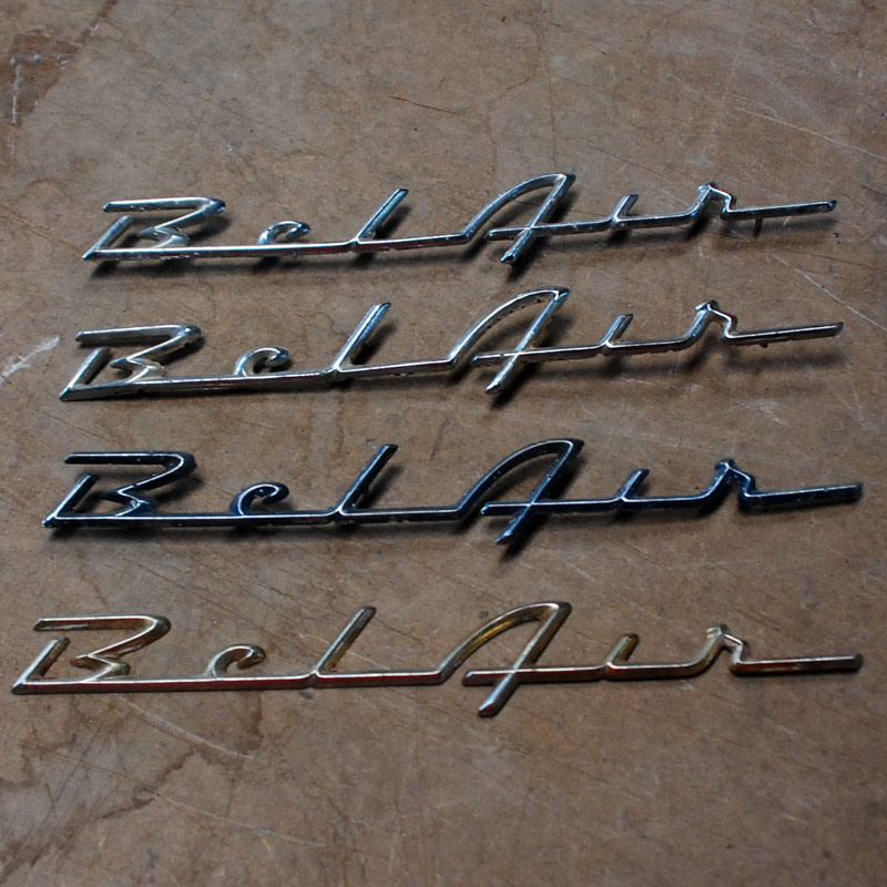 Chevrolet Bel Air Quarter panel emblems 55 56 57 Nostalgic Parts